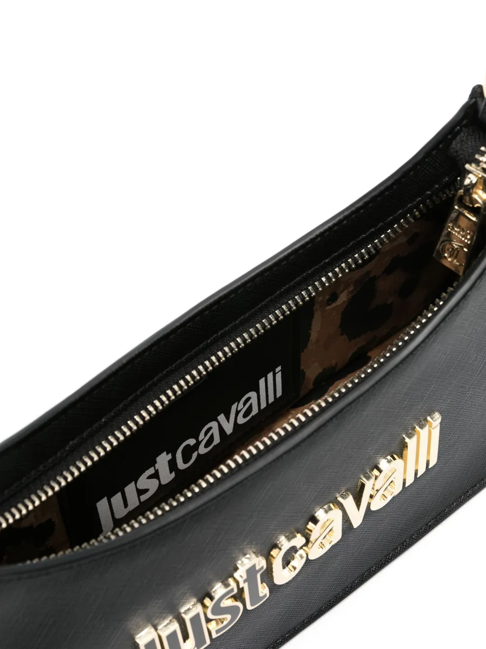 Just Cavalli Schoudertas met logoplakkaat Zwart