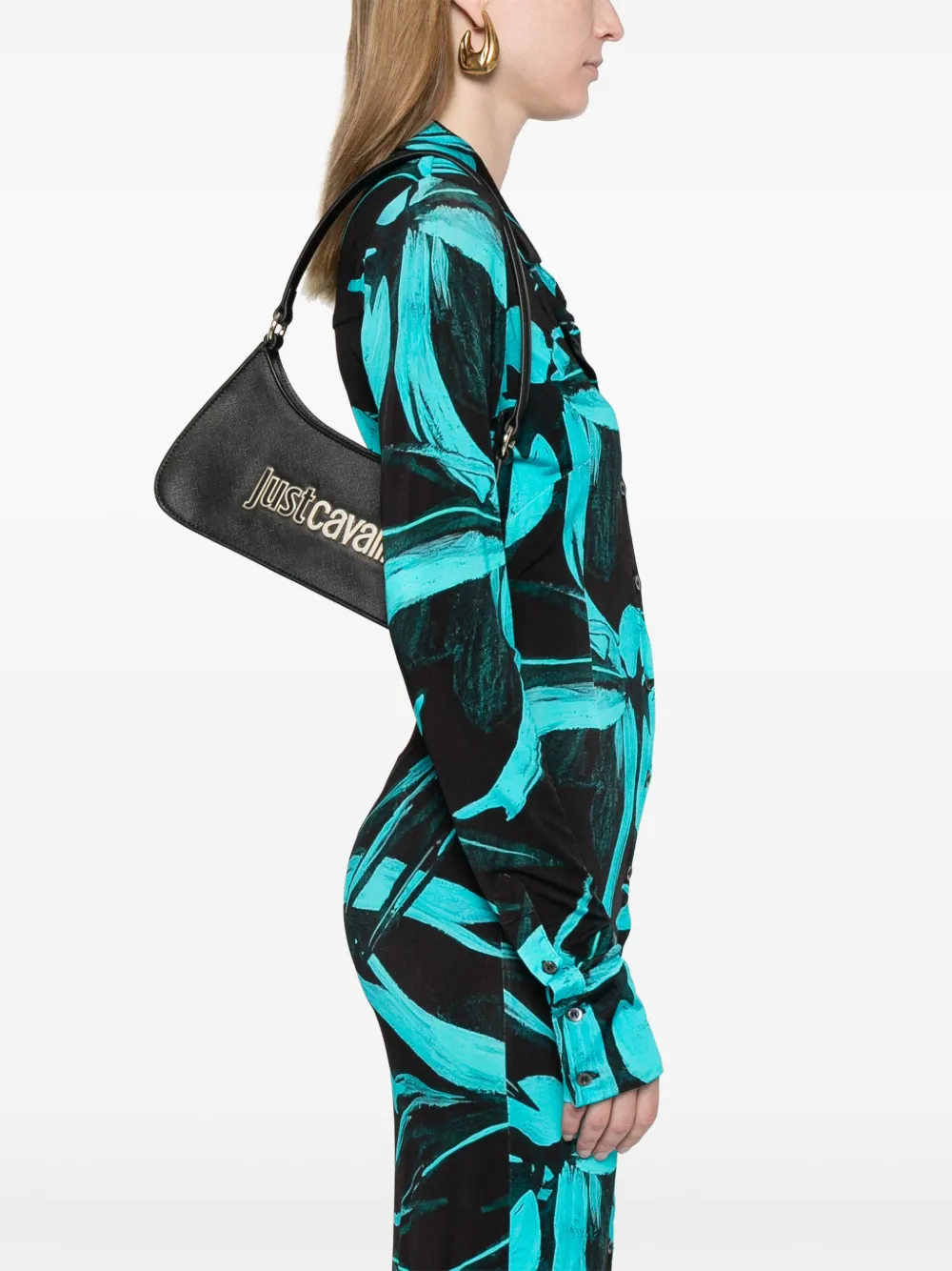 Just Cavalli Heuptas met logoplakkaat - Zwart