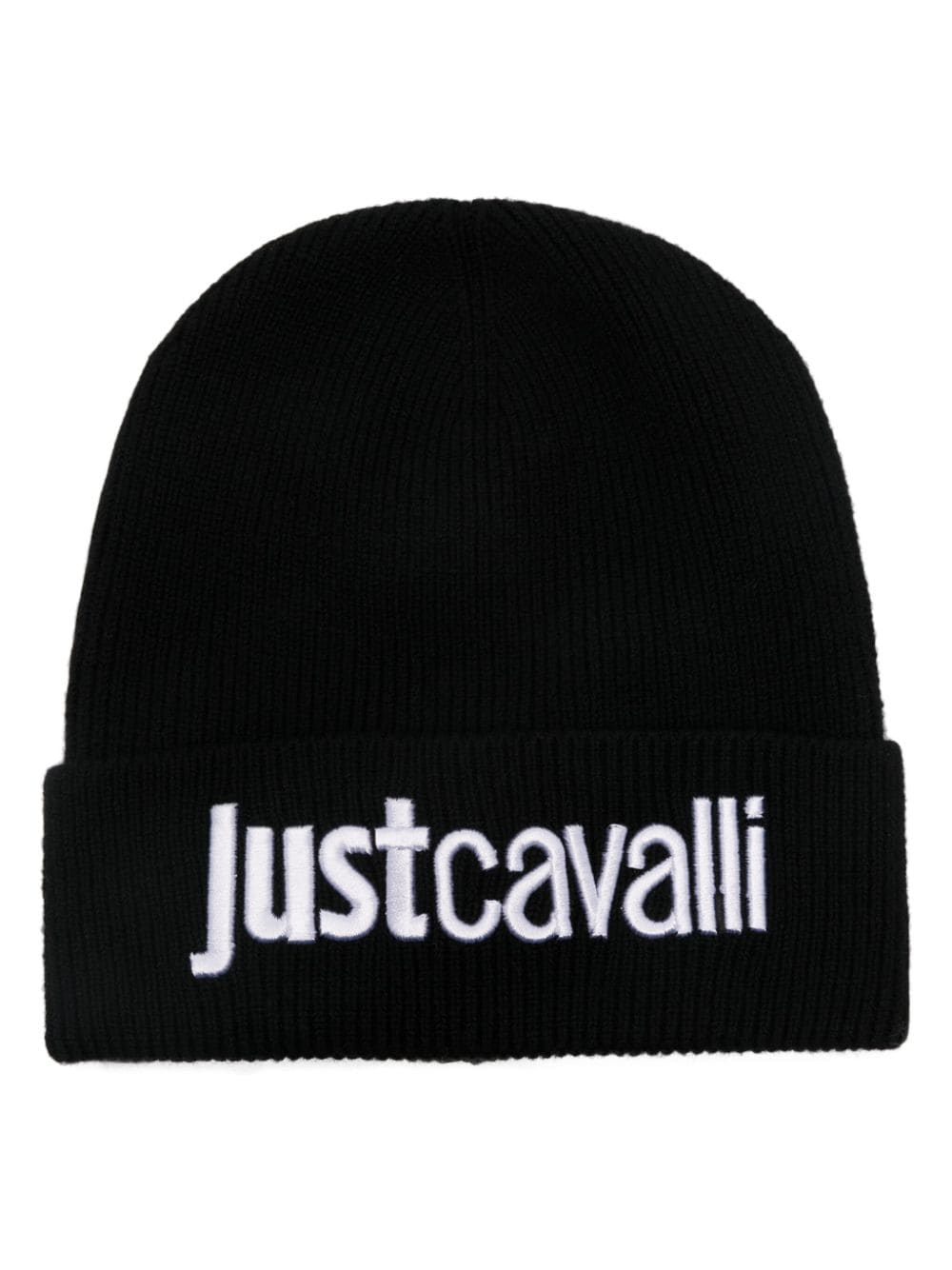 Shop Just Cavalli Embroidered-logo Beannie In Schwarz