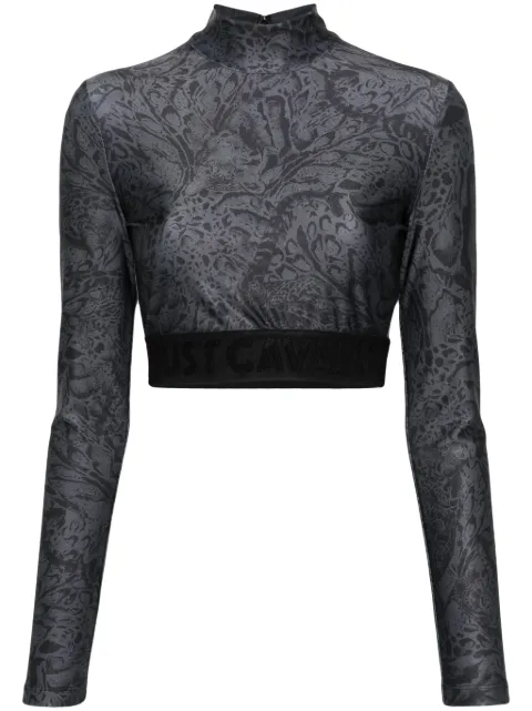Just Cavalli leopard-print cropped T-shirt 
