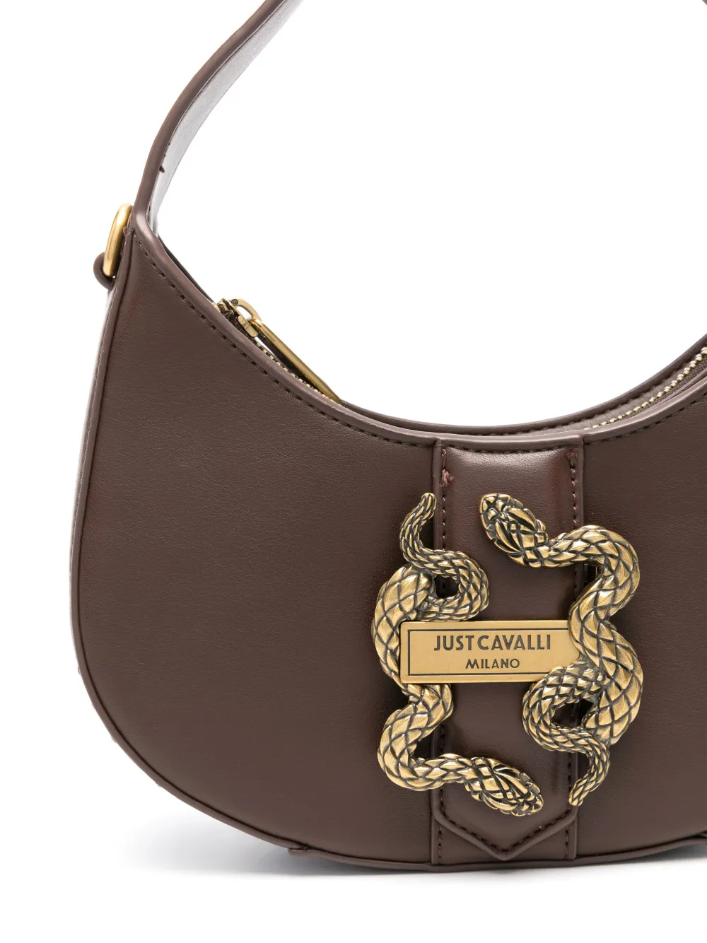 Just Cavalli Logo-buckle Tote Bag In Brown