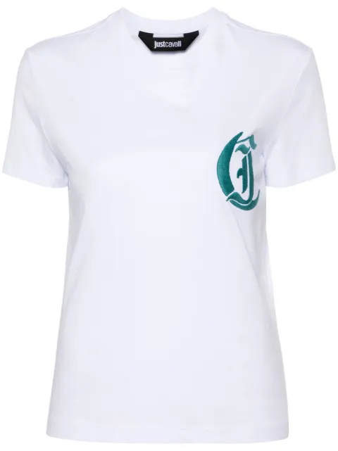 Just Cavalli logo-embroidered cotton T-shirt 