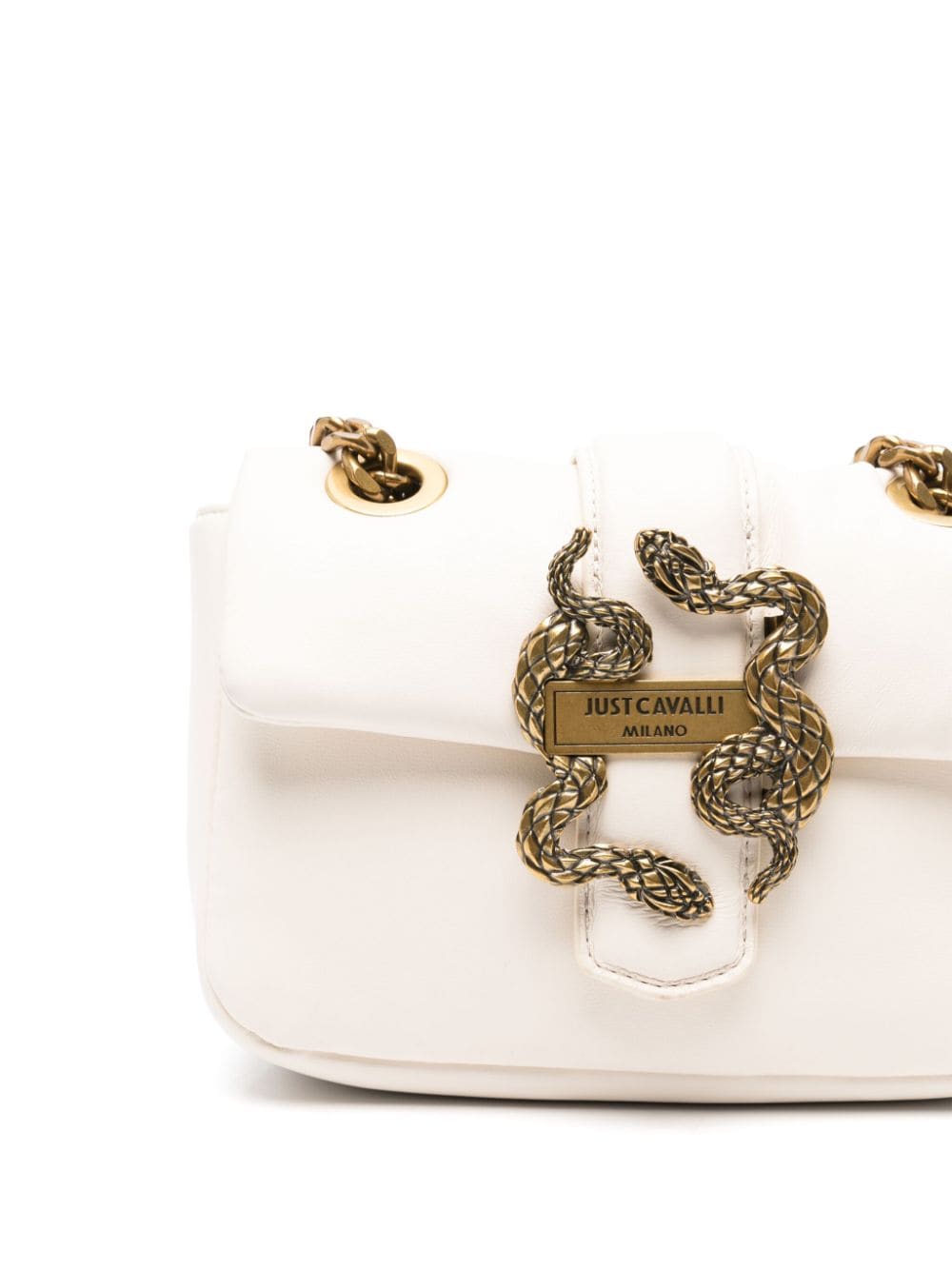 Shop Just Cavalli Logo-buckle Shoulder Bag In White