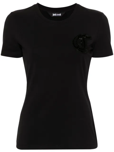 Just Cavalli bead-logo detail jersey T-shirt 