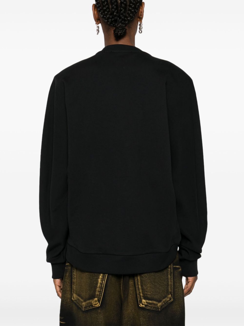 Shop Just Cavalli Stud-detail Cotton Sweatshirt In Black