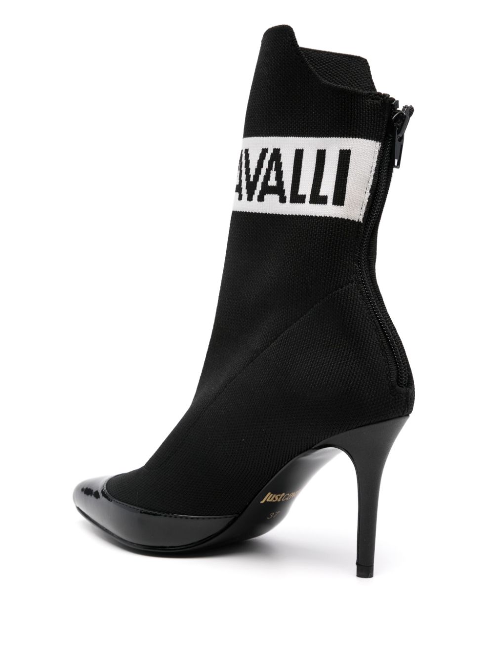 Just Cavalli intarsia-logo ankle boots Black