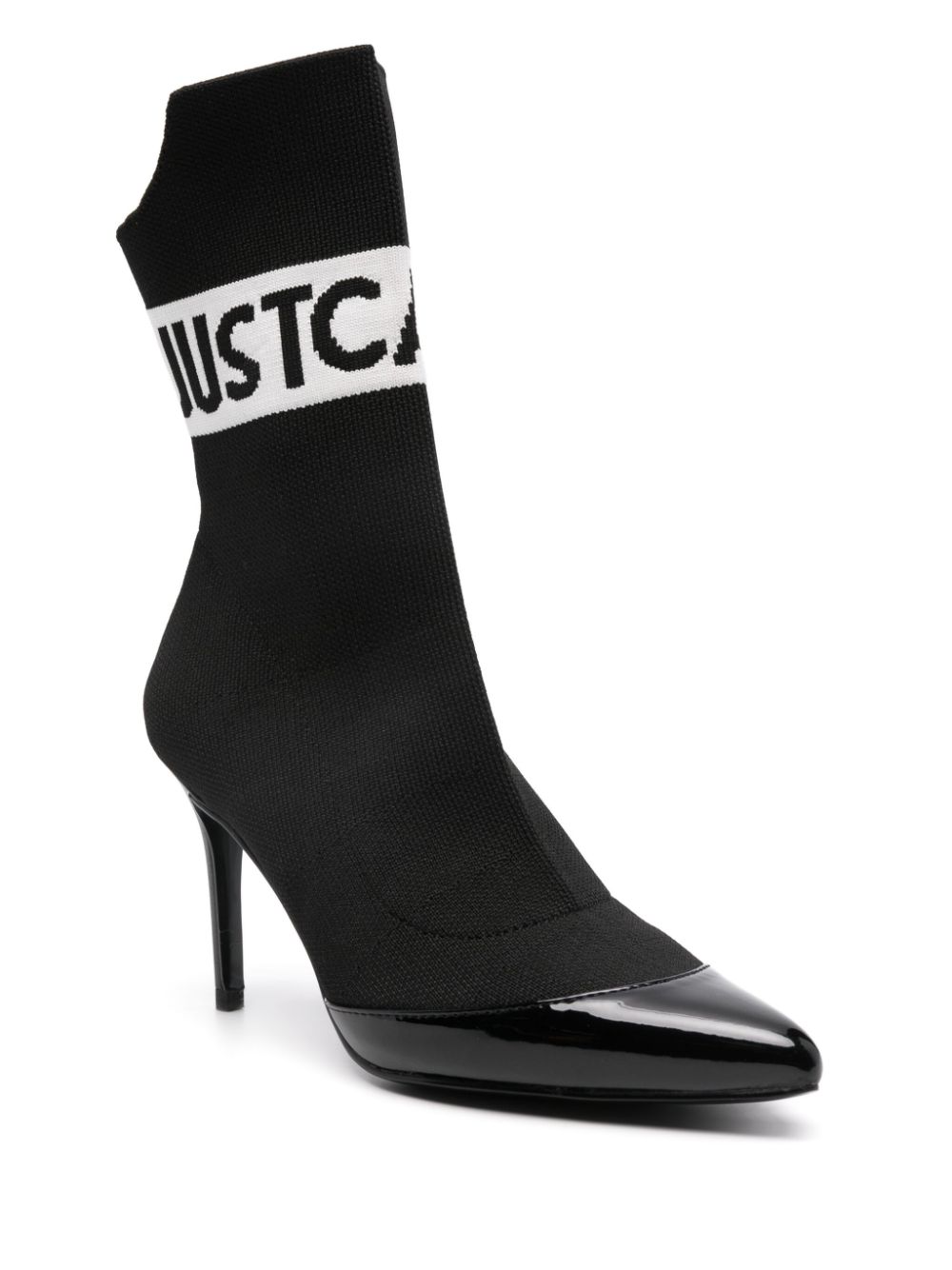 Just Cavalli intarsia-logo ankle boots Black