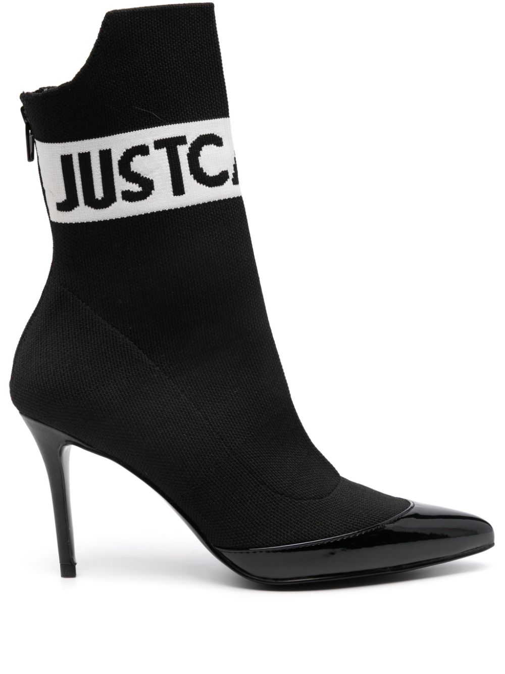 Just Cavalli intarsia-logo ankle boots Black