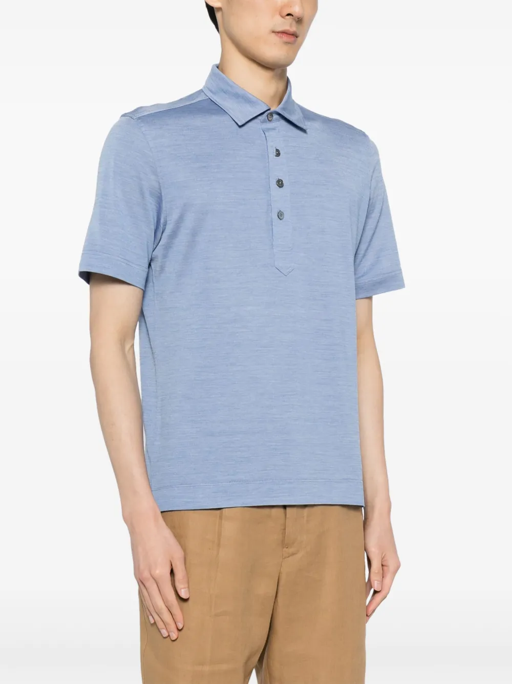 Zegna Poloshirt van katoenblend Blauw