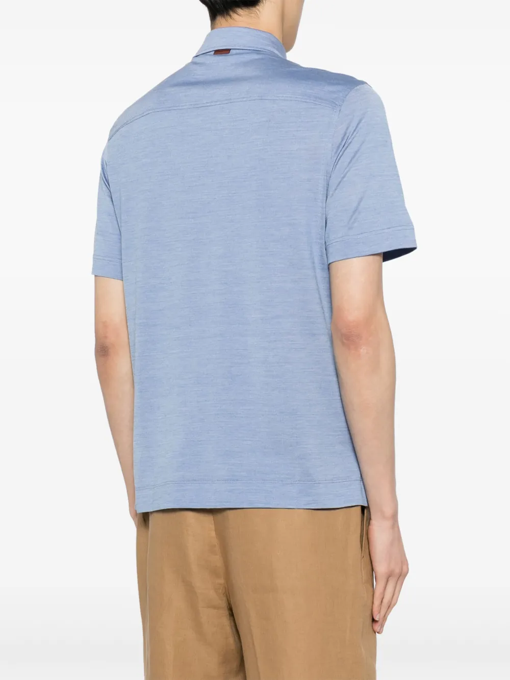 Zegna Poloshirt van katoenblend Blauw