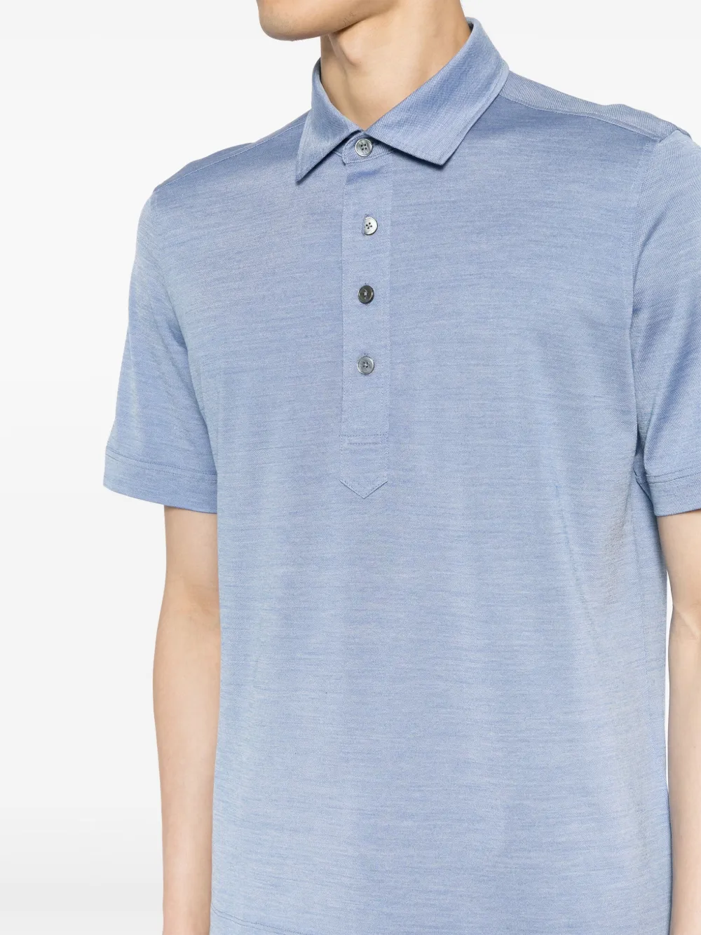 Zegna Poloshirt van katoenblend Blauw