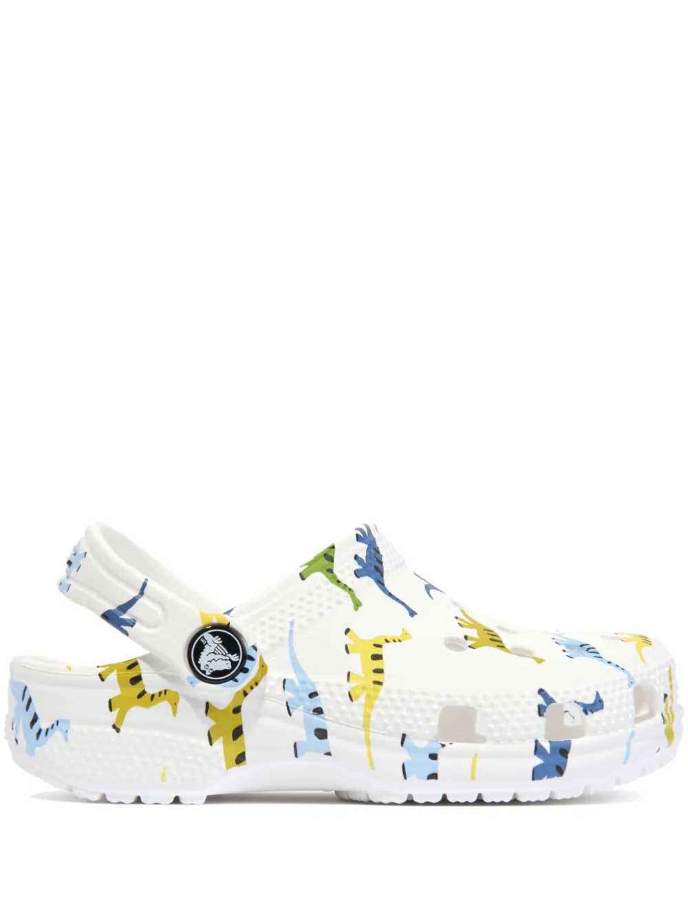 Crocs Kids Classic dinosaur-print clogs White