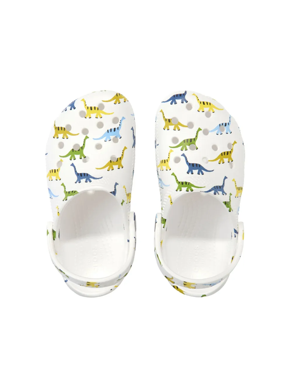 Crocs Kids Classic dinosaur-print clogs White