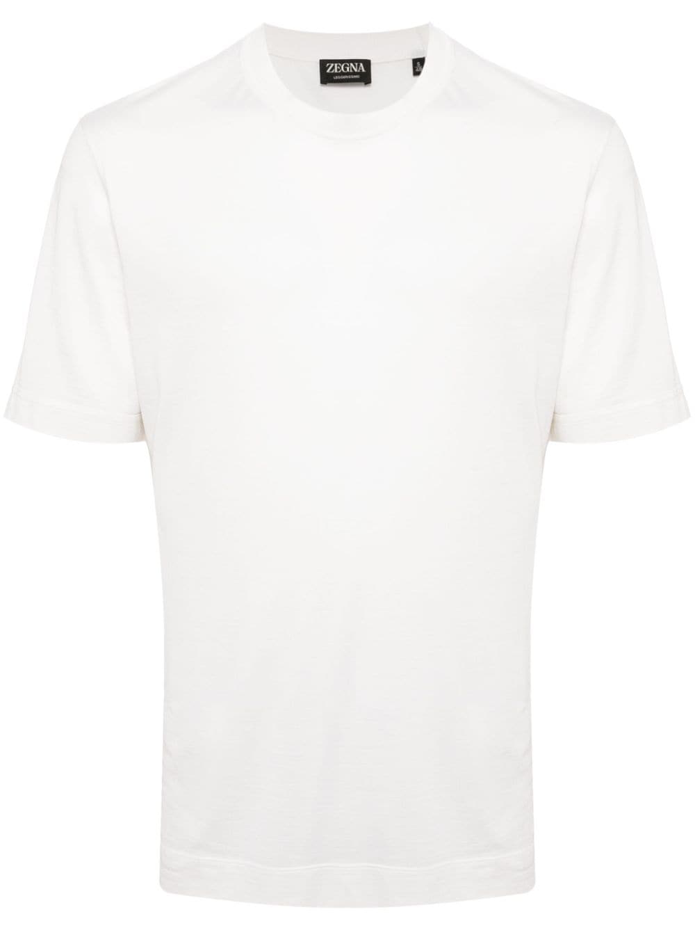 Zegna Crew-neck Silk-blend T-shirt In White