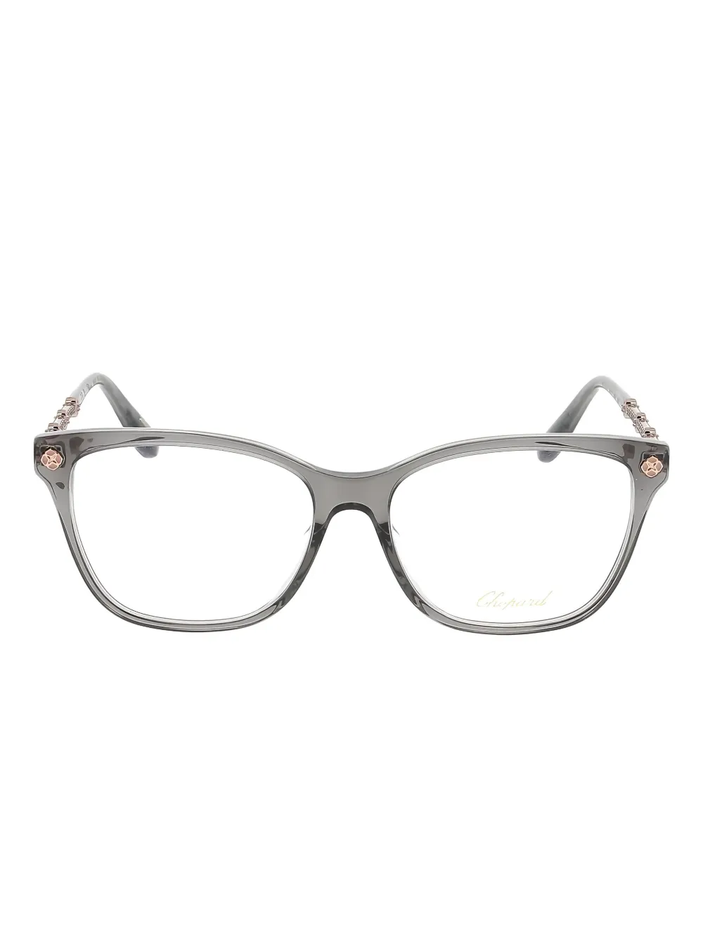 Chopard Eyewear crystal-embellished square glasses - Grigio