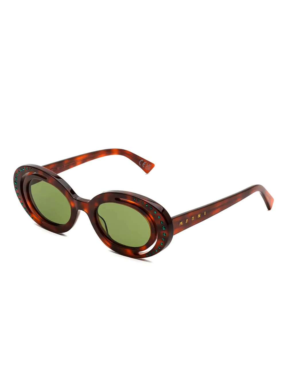 Marni Eyewear Zion Canyon crystal-embellished sunglasses - Marrone