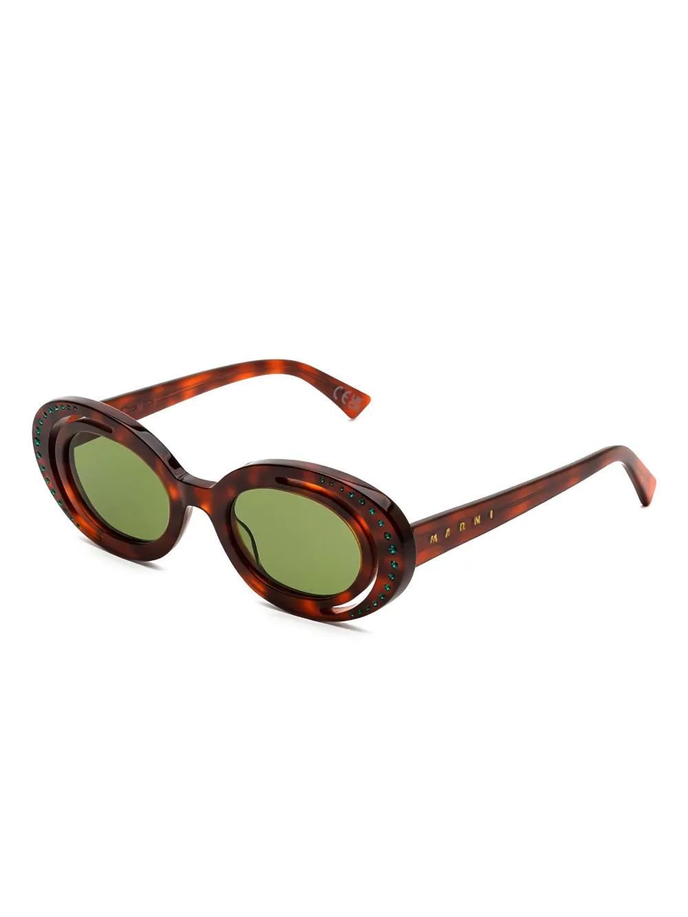 Marni Eyewear Zion Canyon zonnebril verfraaid met kristallen Bruin