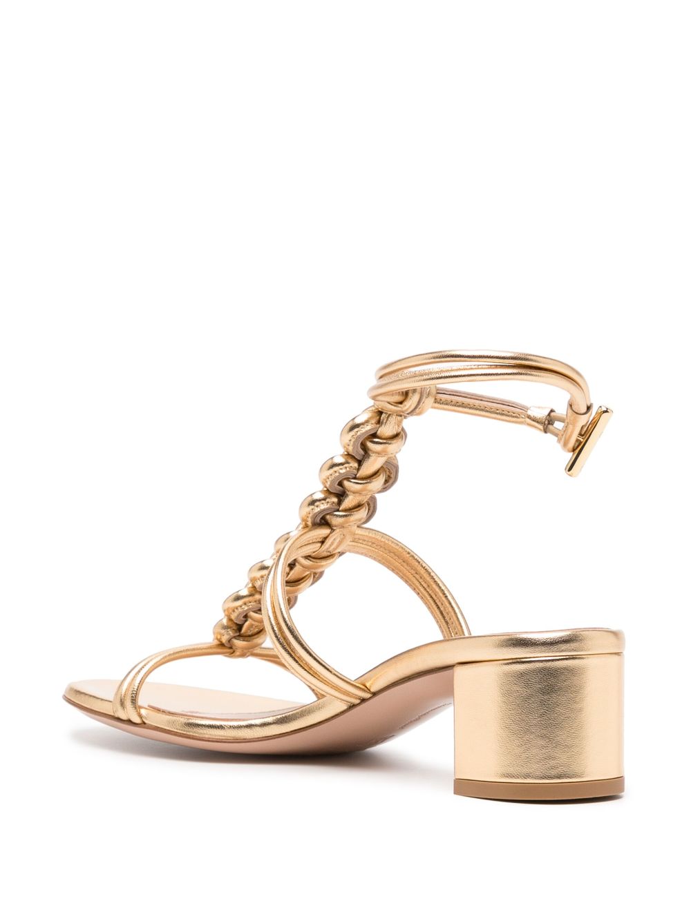 Shop Gianvito Rossi Capua 45mm Leather Sandals In Gold