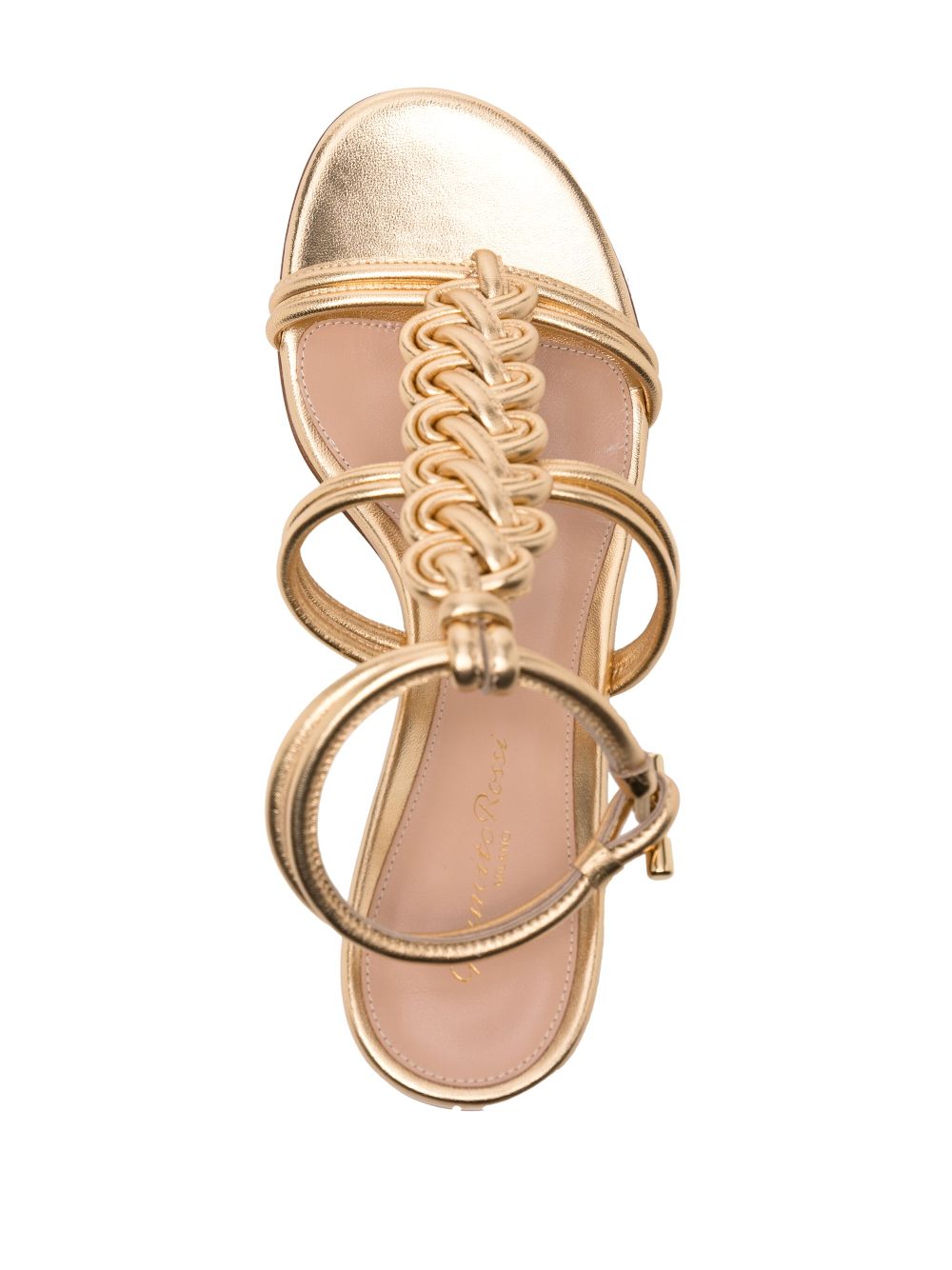 Shop Gianvito Rossi Capua 45mm Leather Sandals In Gold