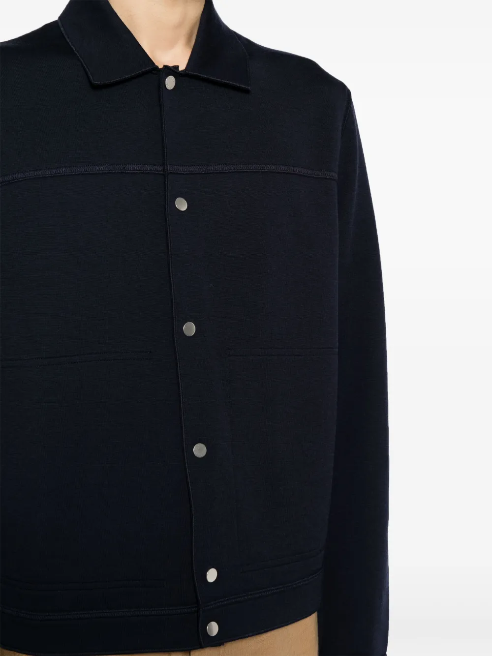 Zegna Gebreid vest met gespreide kraag Blauw