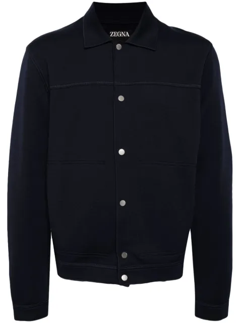 Zegna cárdigan tejido con cuello italiano