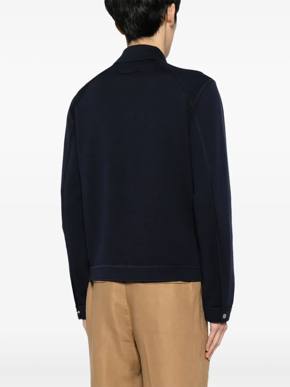 Zegna Gebreid vest met gespreide kraag Blauw