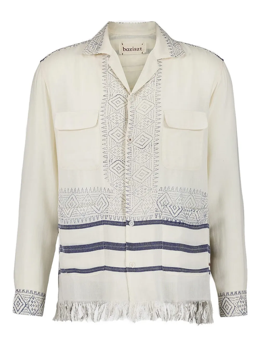 Baziszt Talilo embroidered striped shirt | White | Image 1