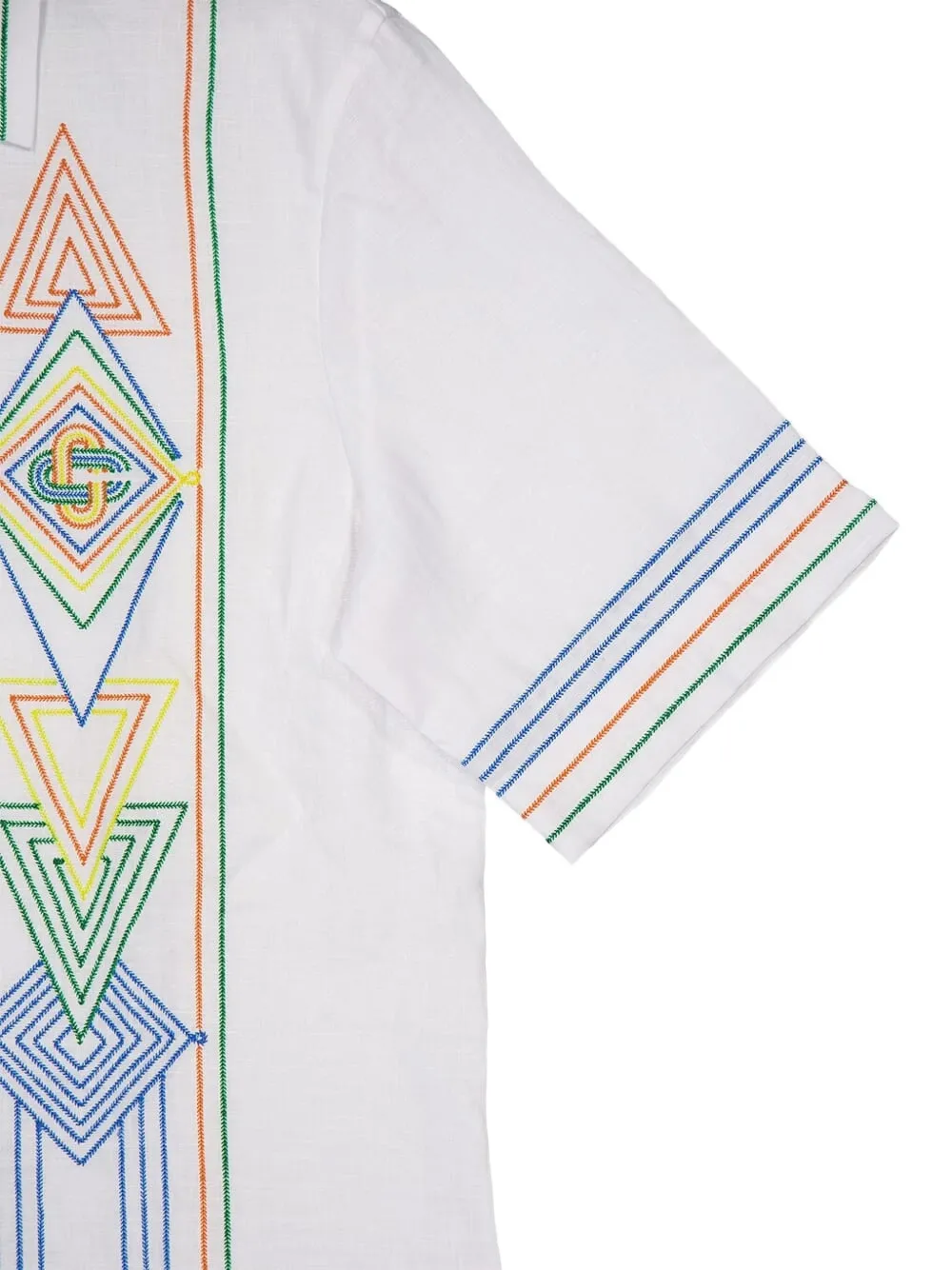 Casablanca Blouse met geometrisch borduurwerk Wit