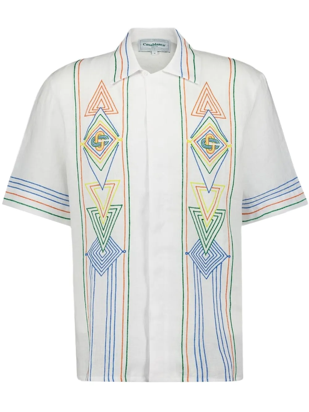 Casablanca Blouse met geometrisch borduurwerk Wit