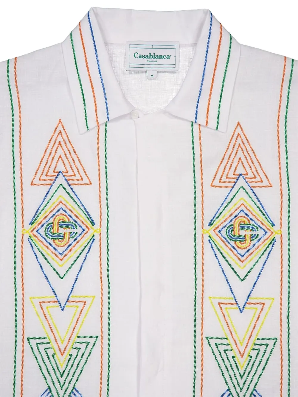 Casablanca Blouse met geometrisch borduurwerk Wit