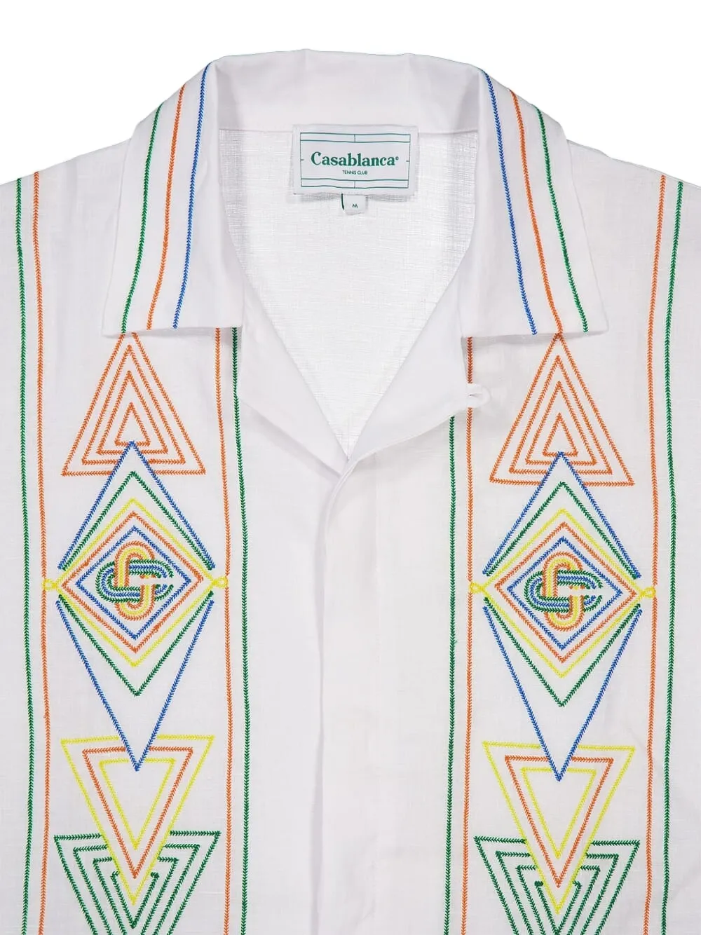 Casablanca Blouse met geometrisch borduurwerk Wit