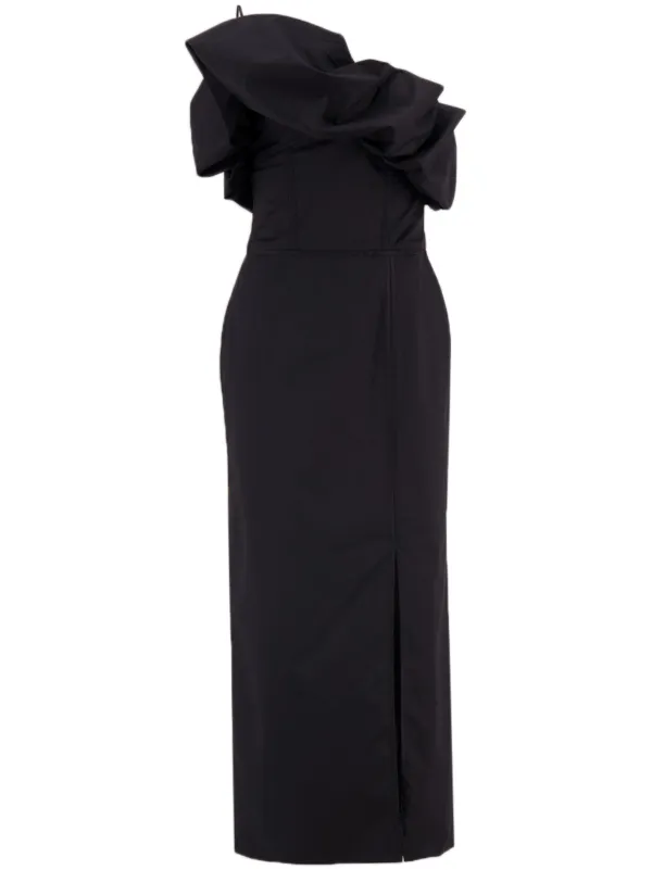 Johanna Ortiz Noche Habanera Maxi Dress in Black