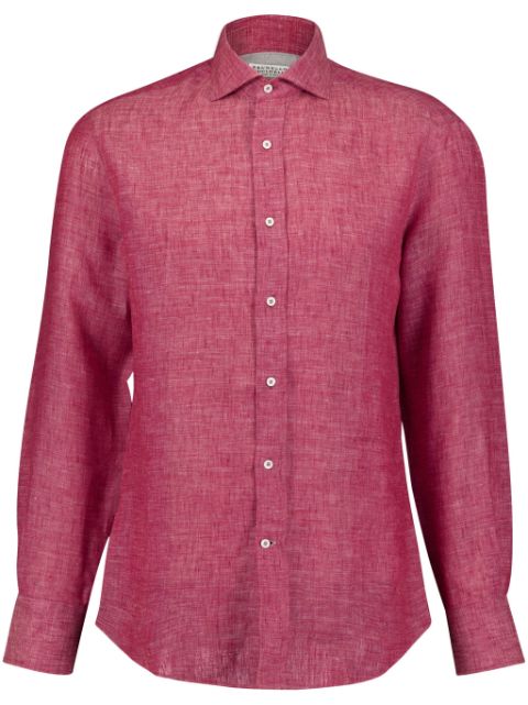 Brunello Cucinelli long-sleeve linen shirt Men