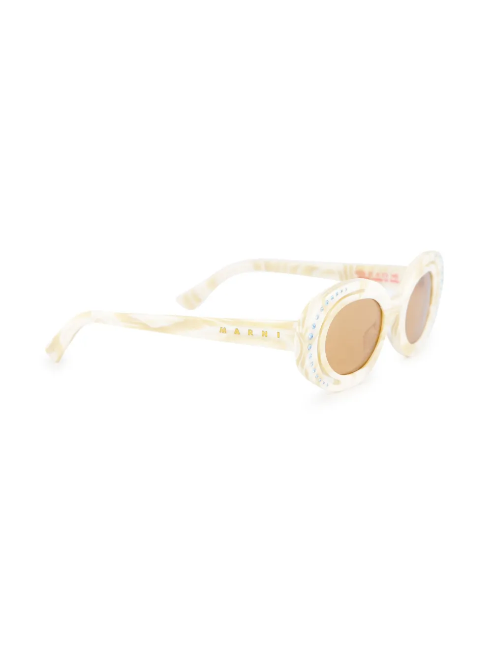Retrosuperfuture Zion Canyon zonnebril met rond montuur Beige