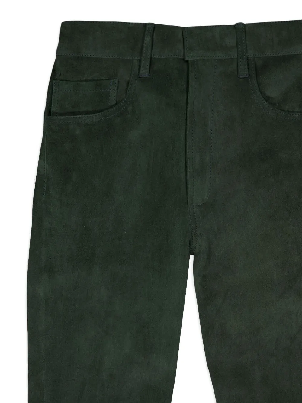 Paula Zircon Suede Flared Trousers In Green
