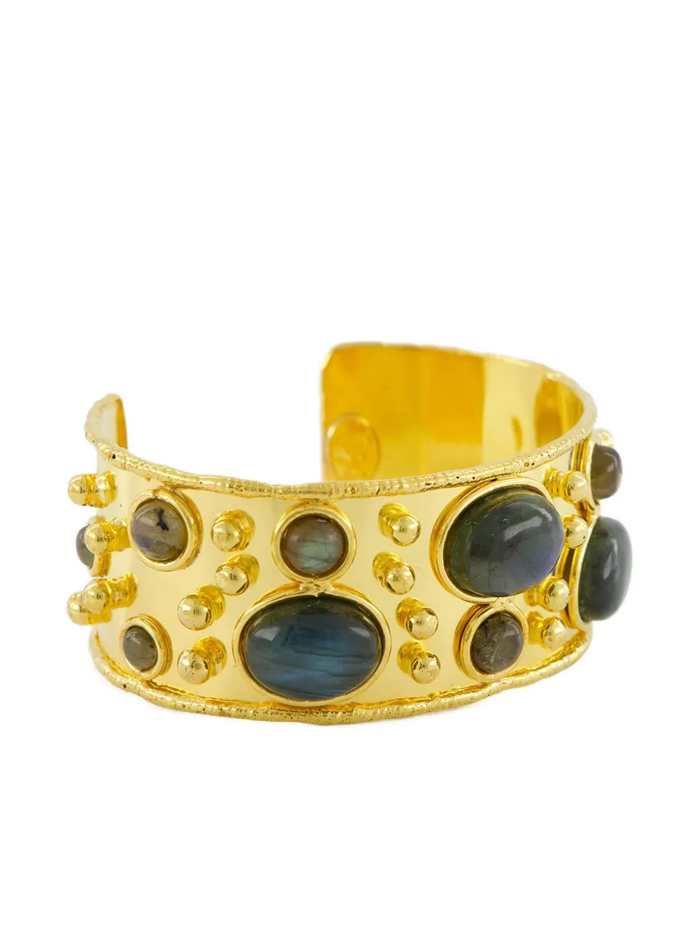 Sylvia Toledano Byzance Labradorite Beaded Cuff Bracelet In Gold
