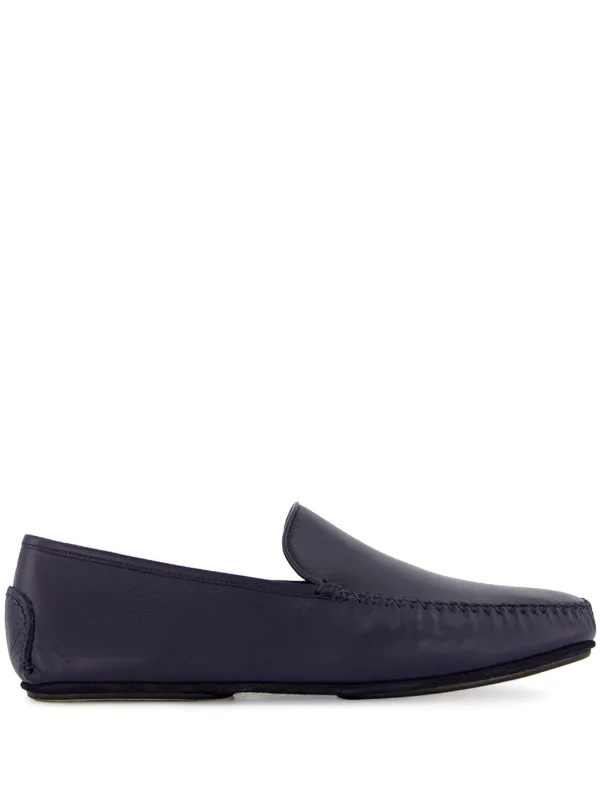 Manolo Blahnik Mayfair Leather Loafers in Blue