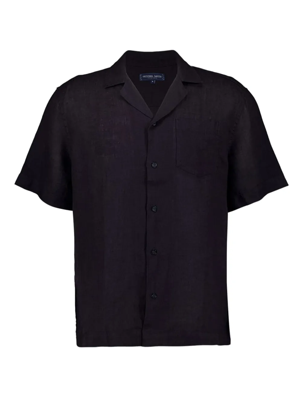 Frescobol Carioca Angelo camp-collar linen shirt | Black | Image 1