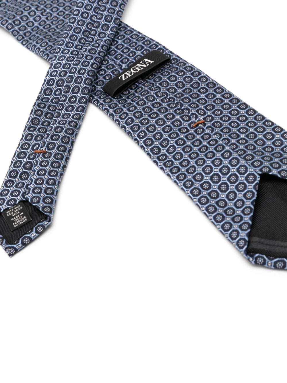 Shop Zegna Patterned-jacquard Silk Tie In Blue