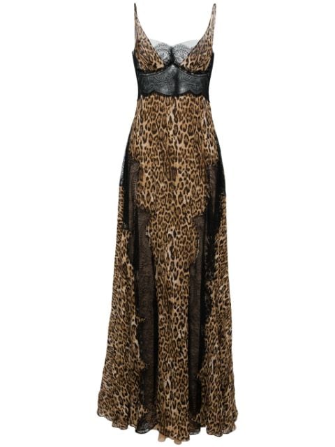 Costarellos leopard-print bustier maxi dress