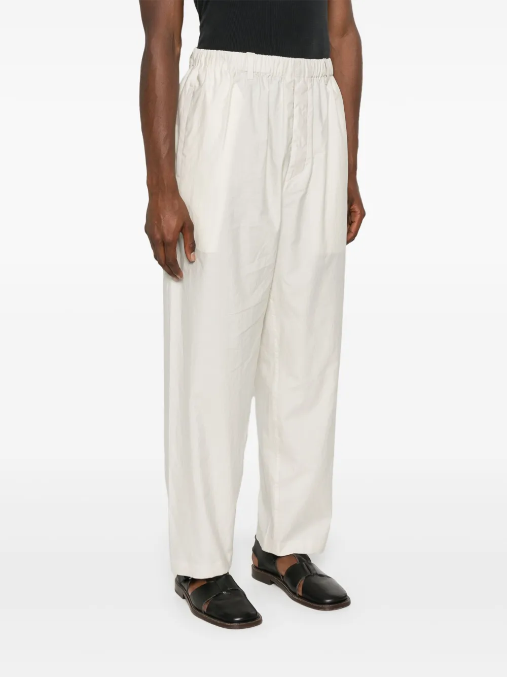 LEMAIRE Pantalon van katoenblend met toelopende pijpen Beige