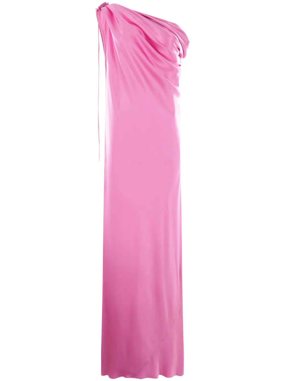 Shop Max Mara One-shoulder Silk Gown In Pink