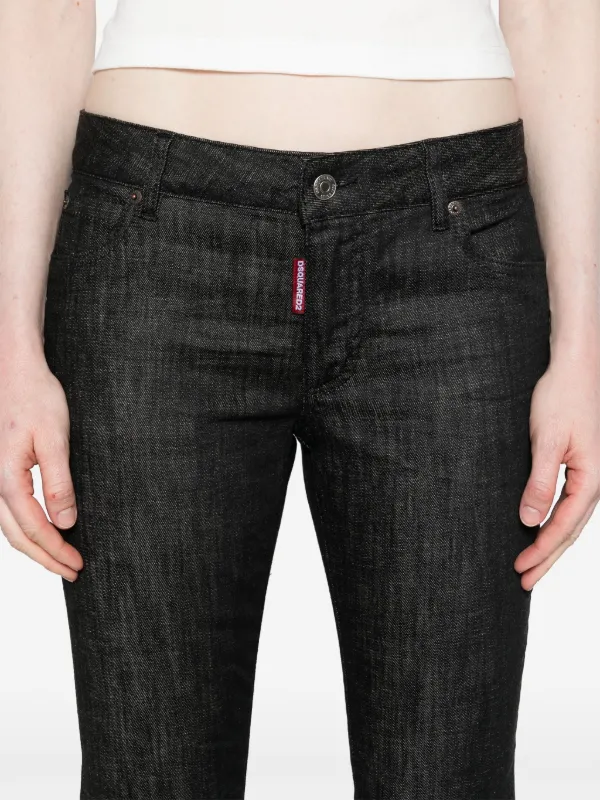 DSQUARED2 ミッドライズ フレアジーンズ | ブラック | FARFETCH JP