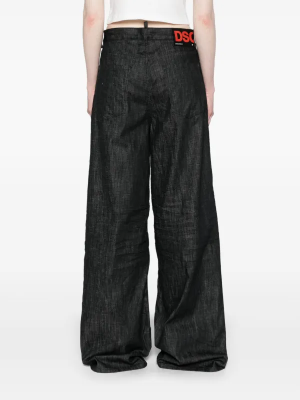 DSQUARED2 Traveler ワイドジーンズ | ブラック | FARFETCH JP