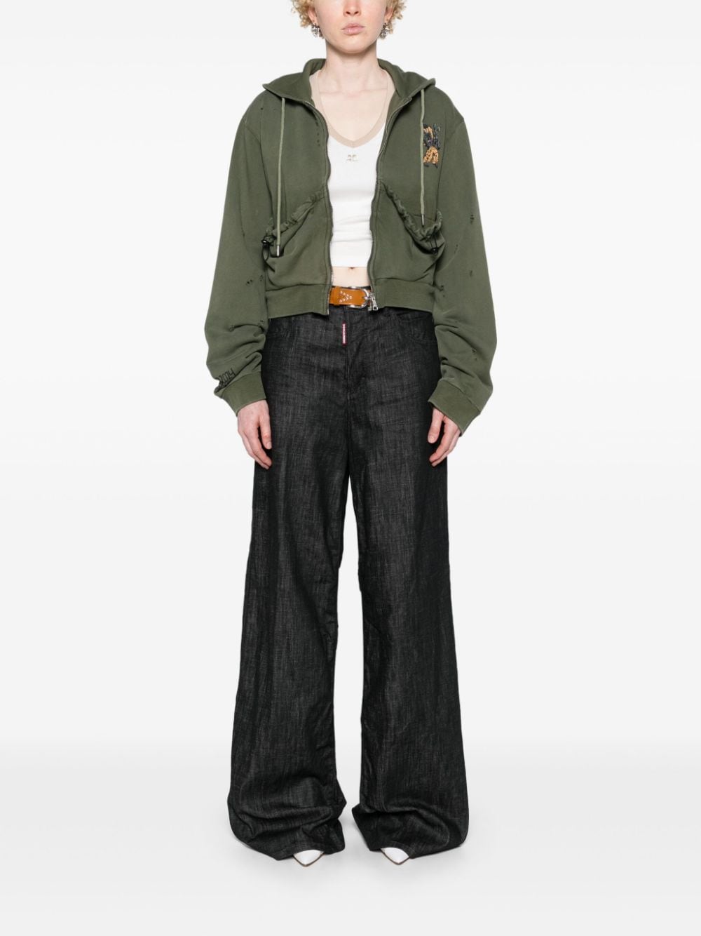 Dsquared2 Traveller mid-rise wide-leg jeans - Zwart