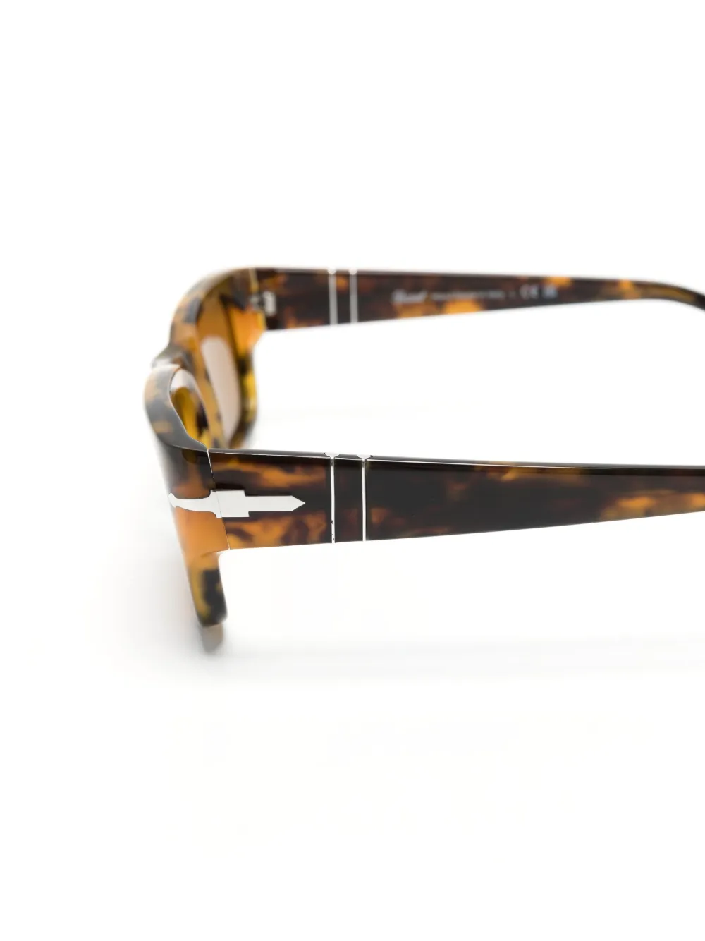Persol Adrien zonnebril met rechthoekig montuur en schildpadschild effect Bruin
