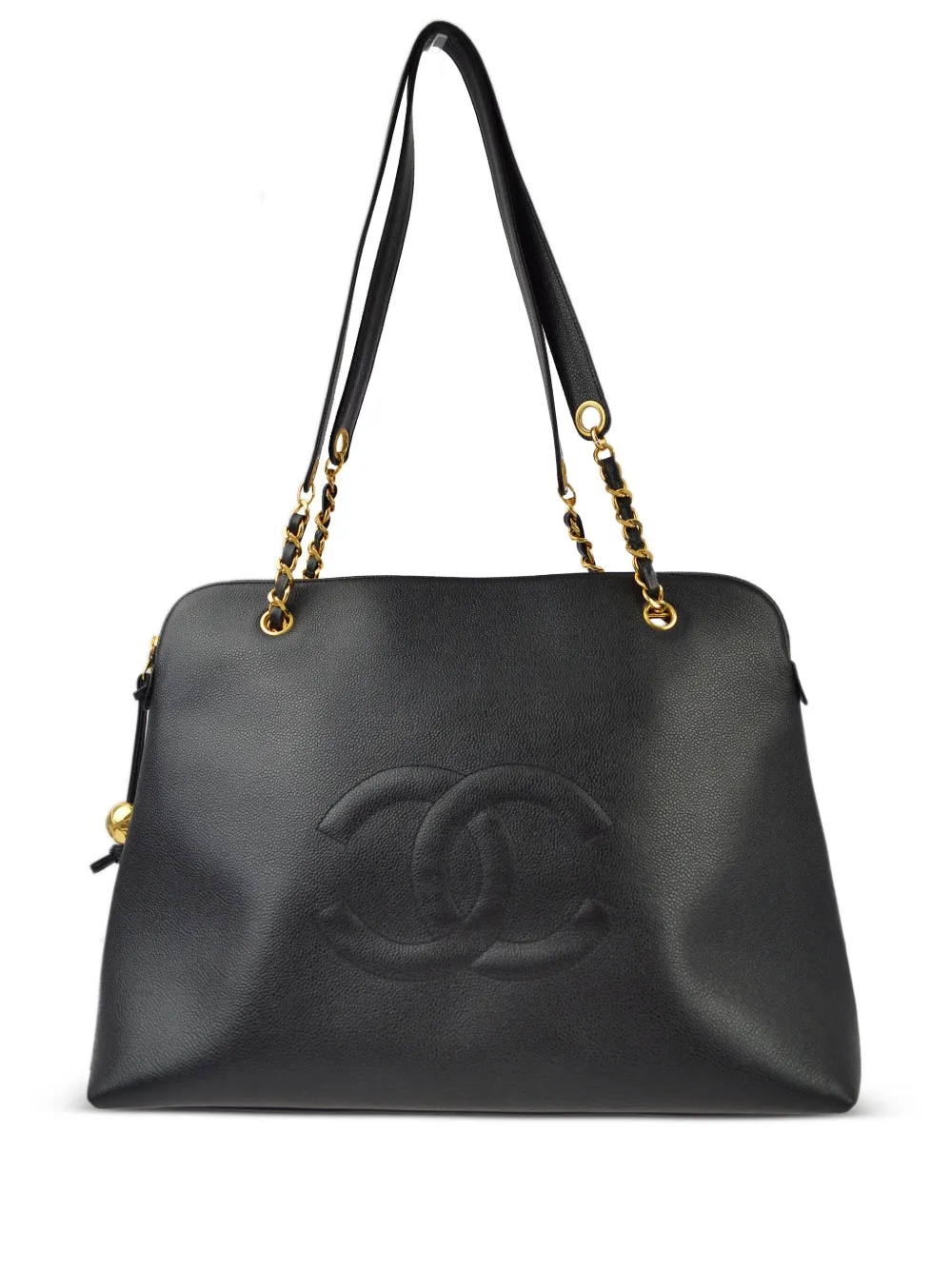 CHANEL Pre-Owned 1995 CC-quilted leather tote bag – Black