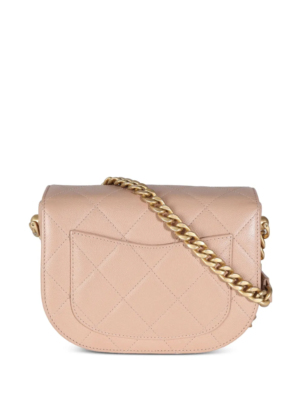 CHANEL Pre-Owned 2021-2023 diamantvormig gevoerd crossbodytas met CC-draaislot - Beige