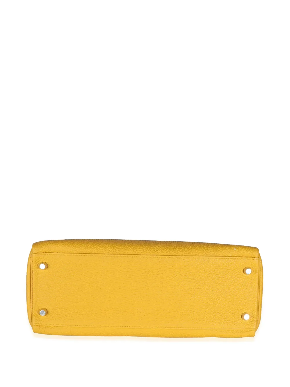 Pre-owned Hermes 2018 Kelly 32 Retourne Two-way Handbag In Yellow
