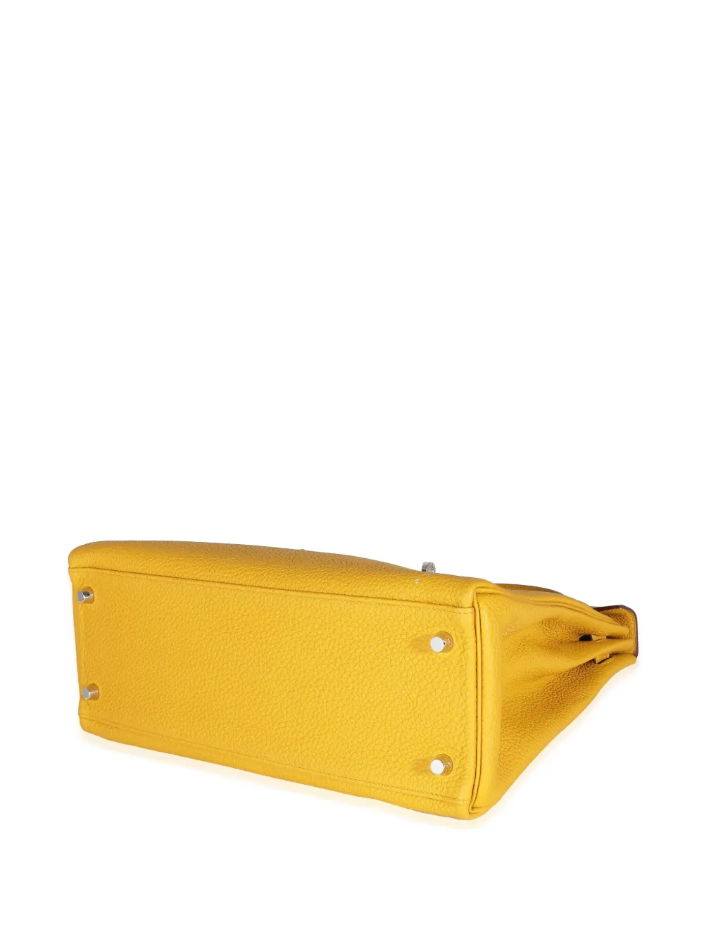 Pre-owned Hermes 2018 Kelly 32 Retourne Two-way Handbag In Yellow